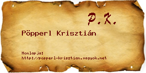 Pöpperl Krisztián névjegykártya